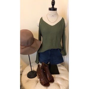 Cold Shoulder Knit Sweater